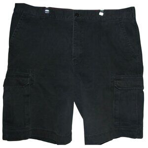 Super S. Cargo Shorts Mens 42 X 10.5" Black cotton flat front